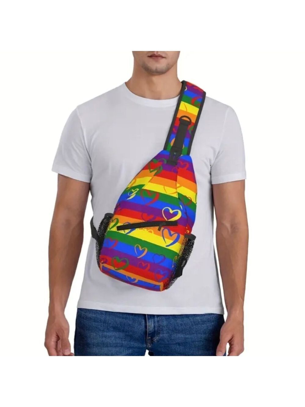 🌈 Progress Pride Pattern Chest Bag - Picture 8 of 9